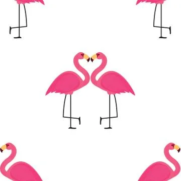 Pink Flamingo Seamless Pattern Background. Vector Illustration 스톡 일러스트