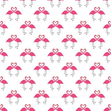 Pink Flamingo Seamless Pattern Background. Vector Illustration Stockillustratie