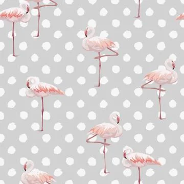 Pink flamingo seamless pattern Stock Illustration
