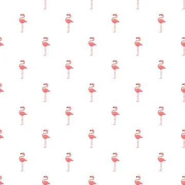 Pink flamingo seamless pattern for summer design Stock Illustration