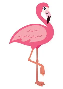 Pink flamingo vector illustration isolated on white background. Flamingo Clip Stock Illustration