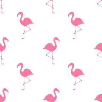 Pink flamingos summer pattern. Vector illustration. 스톡 일러스트