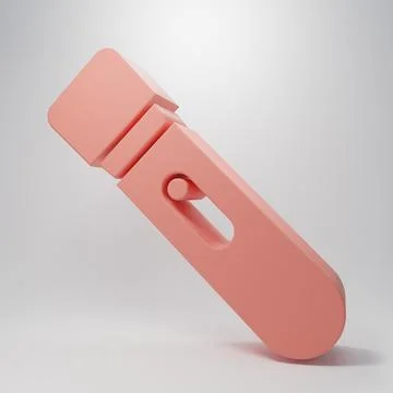 Pink Flashlight icon isolated on pink background. Minimalism concept. 3D re.. Ilustração Stock