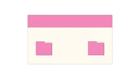 Pink Flat Design Animation of Digital Folders and Document Interface 動画素材 346619103