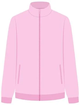 Pink Fleece Jacket Mockup Vector Illustration for Apparel Design Stock Illustration