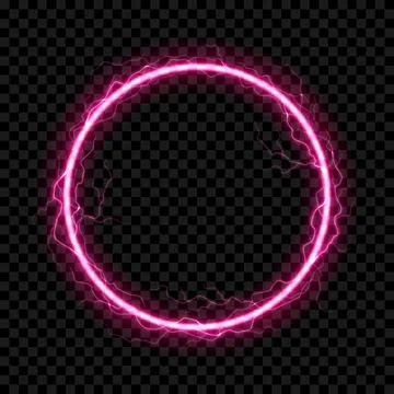 Pink flickering round lightning frame Stock Illustration