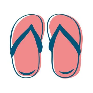 Pink Flip Flops Doodle Drawing Clipart Art Stockillustratie