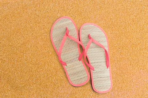 Pink flip flops Stock Photos