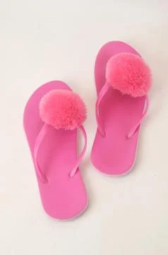 Pink flip-flops Stock Photos
