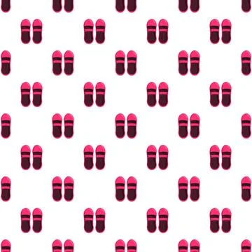 Pink flip flops repeating seamless pattern background Illustrazione stock