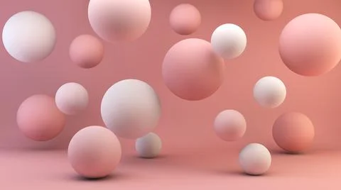 Pink floating spheres Stock Illustration