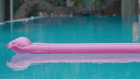 Pink Floaty in Pool Stock Footage 333788791