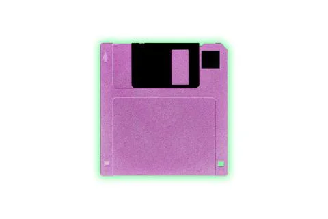 Pink floppy disk on white background Stock Photos