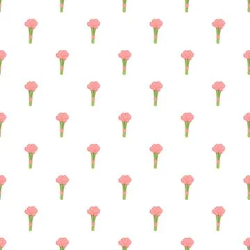 Pink floral bouquet pattern creating seamless background Stock Illustration