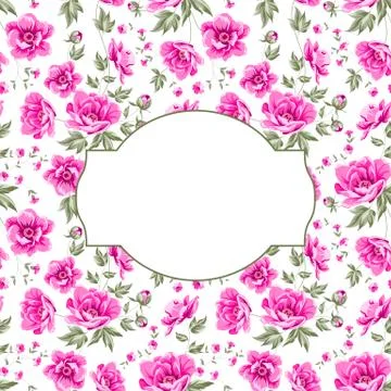 Pink floral frame Illustrazione stock