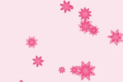 Pink floral pattern background. Minimalist flower wallpaper pastel aesthetic. Stock Illustration