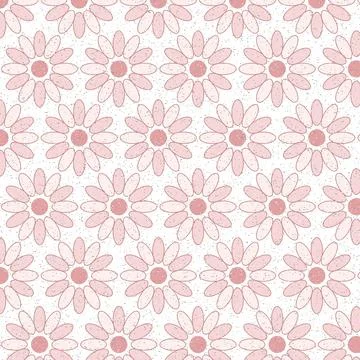 Pink floral pattern with delicate stems on seamless background illustration Illustration