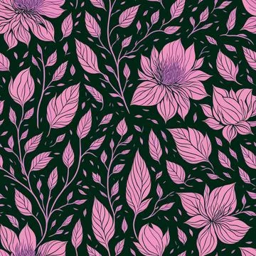 Pink floral pattern design Stock Illustration