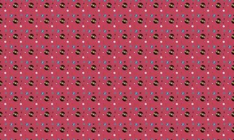 Pink floral pattern with small roses and green leaves Stock Illustration