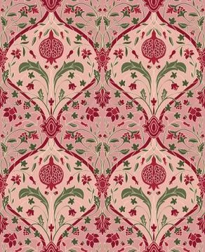 Pink floral pattern for wallpaper. Stock Illustration