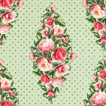 Pink floral pattern on a white background Stock Illustration