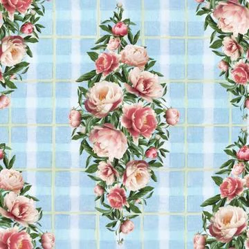 Pink floral pattern on a white background Stock Illustration