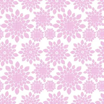 Pink Floral Repeat Pattern Background Design with Linne Texture Stock Illustration