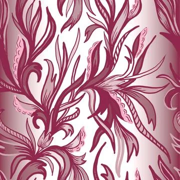 Pink floral seamless pattern on gradient background Stock Illustration