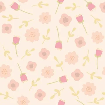 Pink floral seamless pattern Stock Illustration