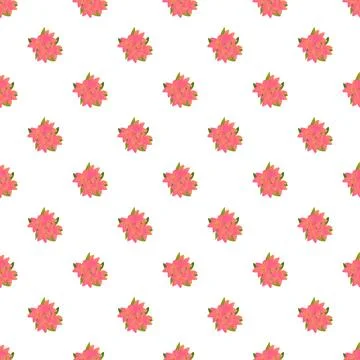 Pink floral seamless pattern repeating blossom background Stock Illustration