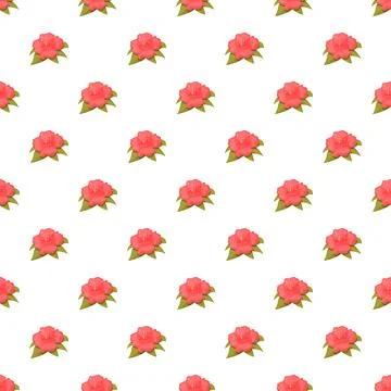 Pink floral seamless pattern repeating garden flowers Stock Illustration