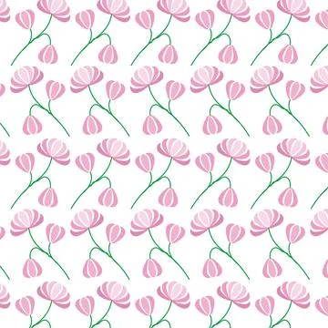 Pink floral seamless pattern vector illustration Illustrazione stock