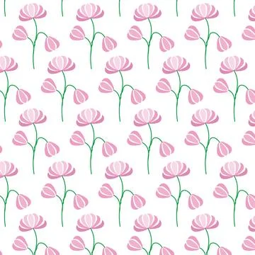 Pink floral seamless pattern vector illustration Stock Illustration