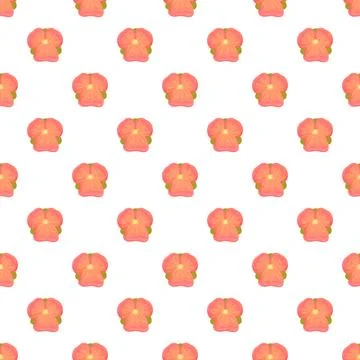 Pink floral seamless pattern on white background Stock Illustration