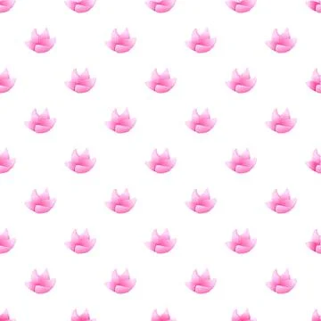 Pink floral seamless pattern on white background 스톡 일러스트