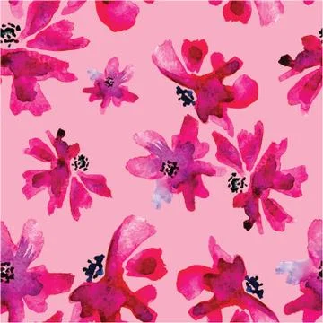 Pink flover pattern white background Stock Illustration