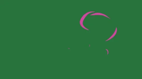 Pink flower and outline the background is small bird Stock Footage 337029486