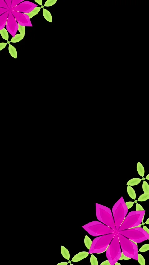 Pink flower black screen Video stock 302776675