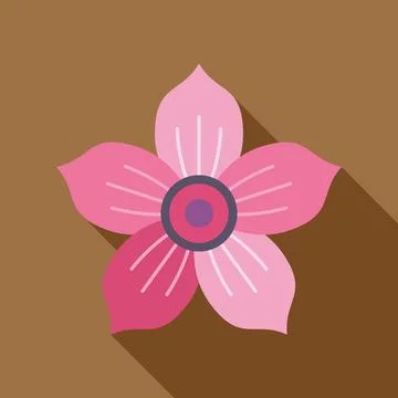 Pink flower bloom with long shadow design Stockillustratie