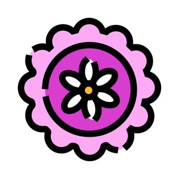 Pink flower bloom spring nature icon design Stock Illustration