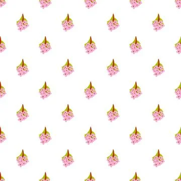 Pink flower buds blooming spring nature pattern Stock Illustration
