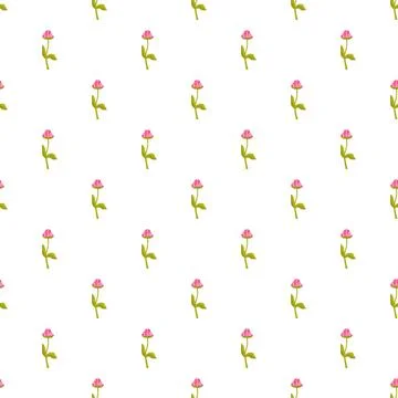 Pink flower buds creating a seamless floral pattern Illustrazione stock