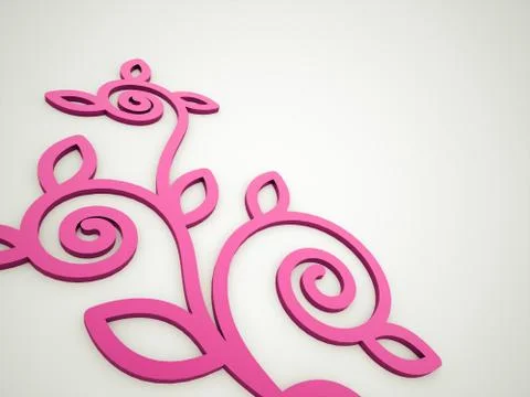 Pink flower concept rendered Stock Illustration