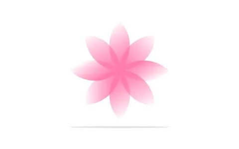 Pink flower with grey shade vector on white background Stock Illustration