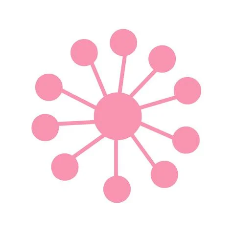 Pink flower logo icon vector Stock Illustration