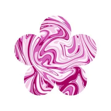 Pink flower with marble texture Stock Illustration