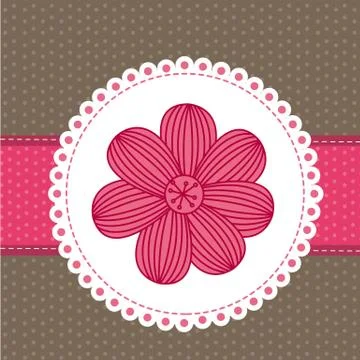 Pink  flower over cute background. vector illustration Ilustração Stock