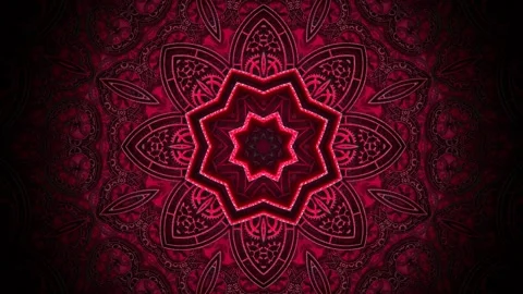 Pink flower pattern moves on black background Stock Footage 167095911