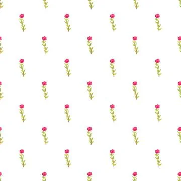 Pink flower repeating pattern creating botanical wallpaper Stock Illustration