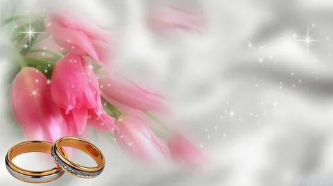 Pink Flower With Ring Wedding Background 01 Stock Photos